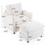 Fauteuil rembourré en velours côtelé avec repose-pieds, fauteuil surdimensionné pour chambre à coucher, salon, bureau (beige)