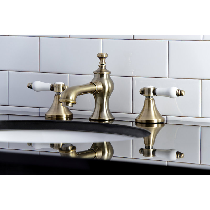 Robinet pour salle de bain espacé avec ensemble de drain bain Bel-Air, Laiton rétro