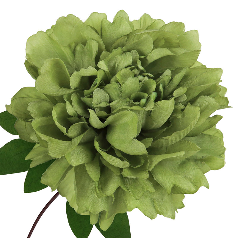 Artificial Hybrid Peony Flower Stem Bush Bouquet, Vert olive