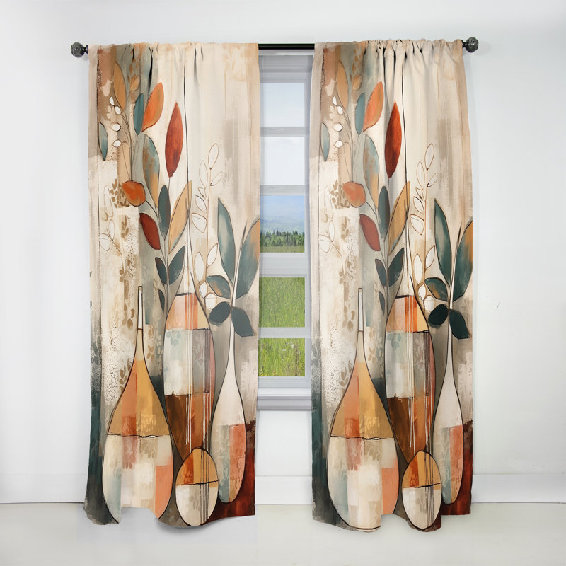Cannelures vertes et beiges - Rideau traditionnel - Velours obscurcissant - 1 panneau, L 52 po x L 63 po