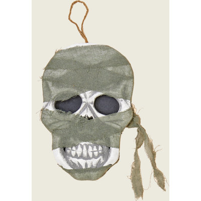 14" Halloween Hanging Mummy Face