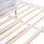 Grand lit avec tablettes gigognes et lit gigogne, blanc - bois, tête de lit confortable pour lit plateforme et lit gigogne, attrait de chambre à coucher moderne