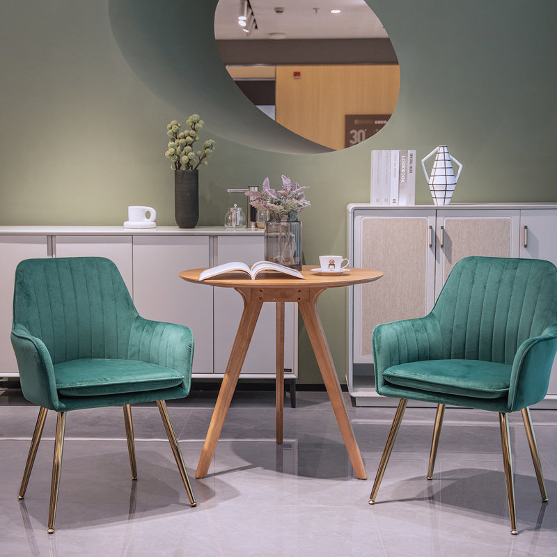 Chaises d'appoint avec pieds en métal, Vert