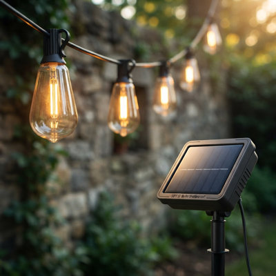 Guirlande de 50 lumières solaires imperméables avec télécommande et minuterie