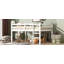 Lit mezzanine double en bois d'hévéa avec échelle-177207476-177207475