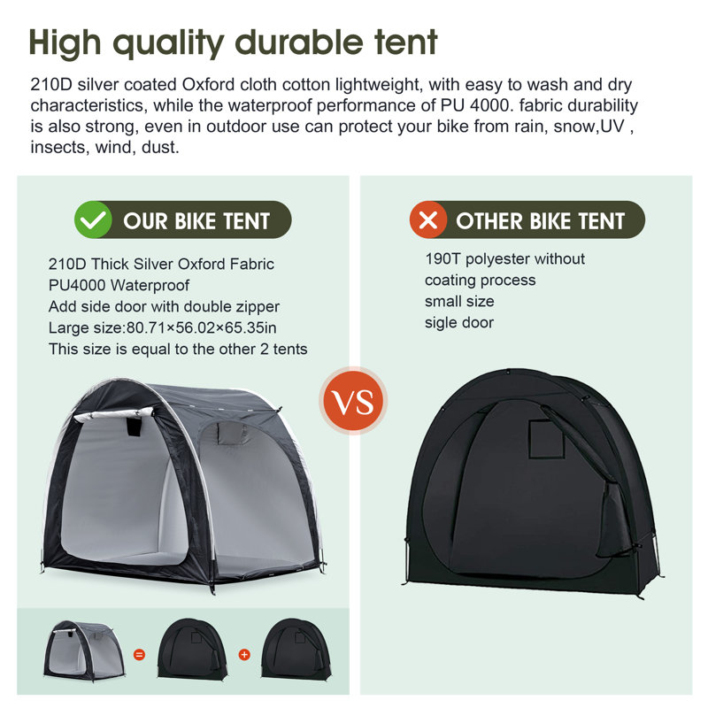 Nylon Portable Bike Shed, Dark Gray