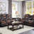 Modern Luxury Living Room Sofa Set With Reclining Features, Faux Leather Upholstery, And Built-In Storage Solutions