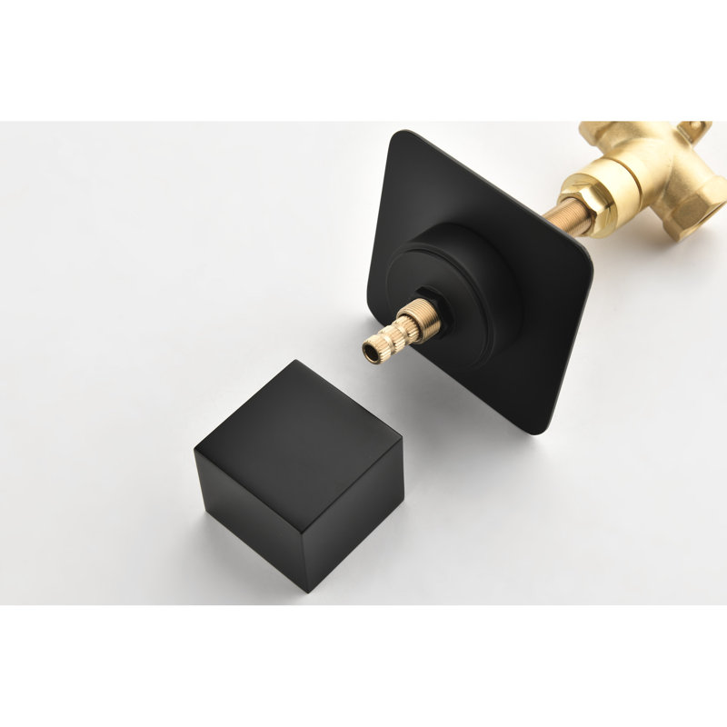 High Flow 3/4" Volume Control Valve, Cast Metal, Brass Handle Adjustable, , Matt Black Finish, 8.9Lb, 20.5X9x4.75In Parcel Metal Shower Extra Flow, Ceramic Disc Valves, Black, Container
