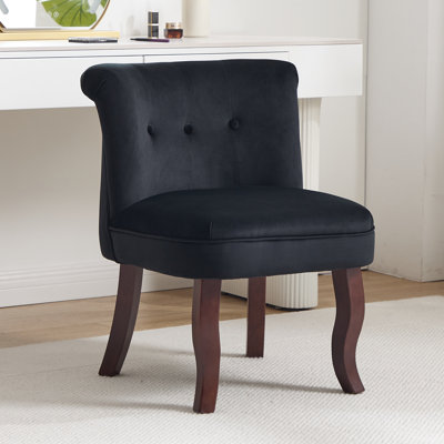 Tabouret de coiffeuse en velours sans accoudoirs et fauteuil de maquillage pour les pieds courbés