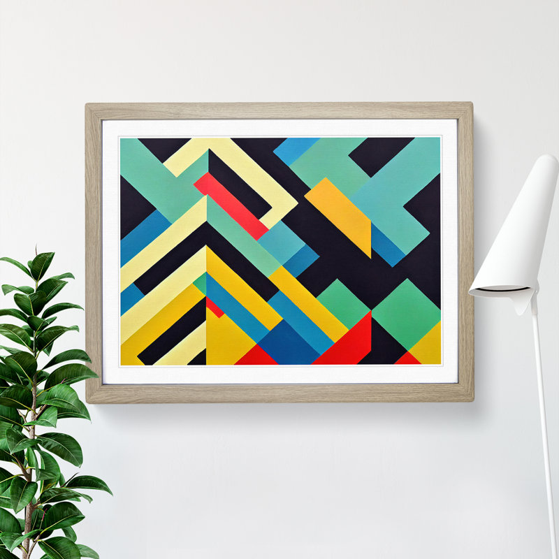 Engaging Abstract - Single Picture Frame Print, 25cm H x 34cm W x 2cm D, Oak Framed