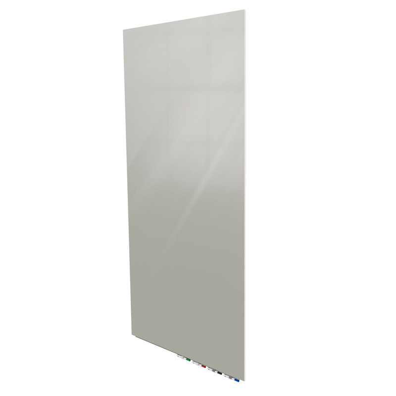 Tableau magnétique mural en verre Aria, Gris, H 96 po x l 48 po