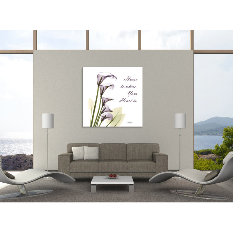 «Calla Lilies Home», toile tendue par Albert Koetsier, H 30 po x l 30 po x P 1,5 po