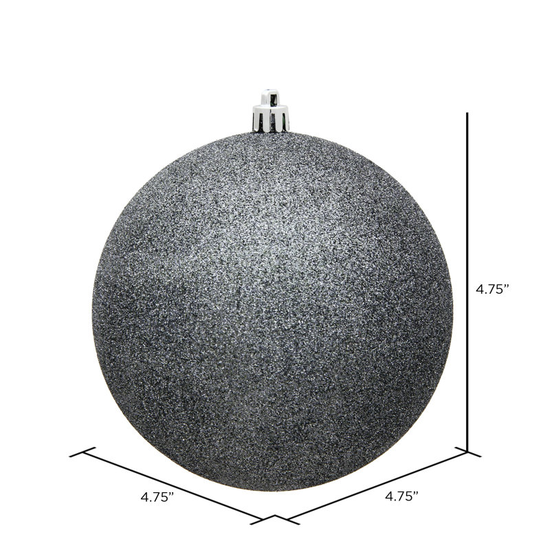 Décoration de boule décorative des Fêtes, H 4,75 po x l 4,75 po x P 4,75 po, Paillettes étain