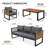 4-Piece Patio Conversation Set with Weather-Resistant Polyester Cushions for Backyard, Deck & Poolside Relaxation-1202086077-1196227912