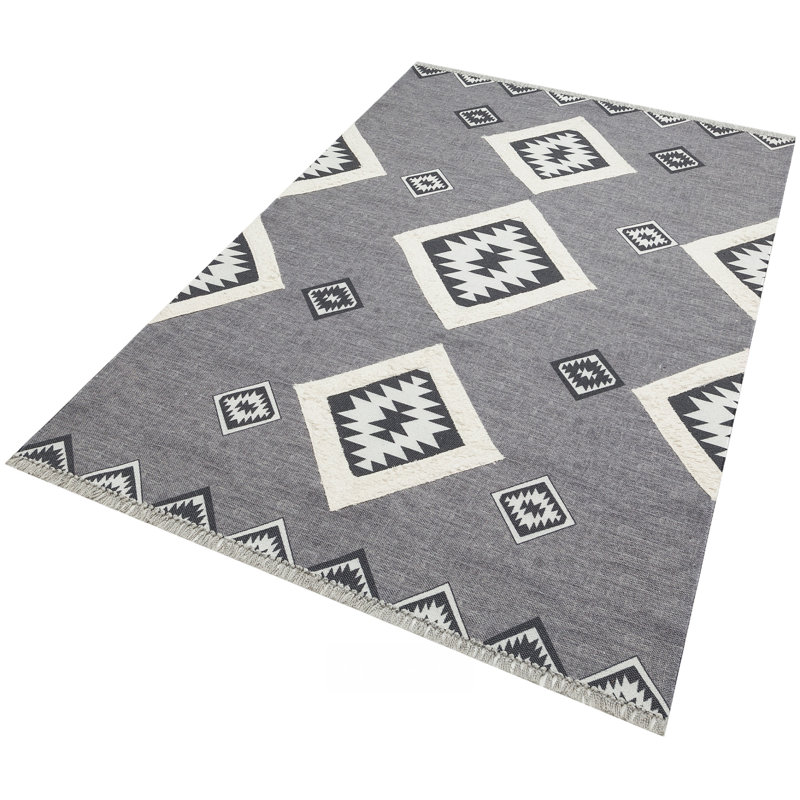 Tapis intérieur / extérieur en coton Iyleen, Tapis de couloir 2 pi 7 po x 9 pi 10 po