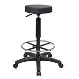 Adjustable Height Lab Stool with Footring Wheels