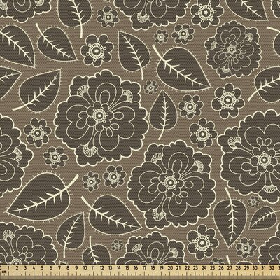 fab_54350_ Brown Fabric By The Yard, Leaves And Flowers Ornamental Vintage Bouquet Romantic Classic Autumn Garden Design, Decorative Fabric For Uphols -  East Urban Home, F2C8FA7E12454BE2837B05159C663EC4
