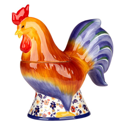 Pot à biscuits coq 3D 12,25 po x 5,75 po x 11,5 po Morning Rooster
