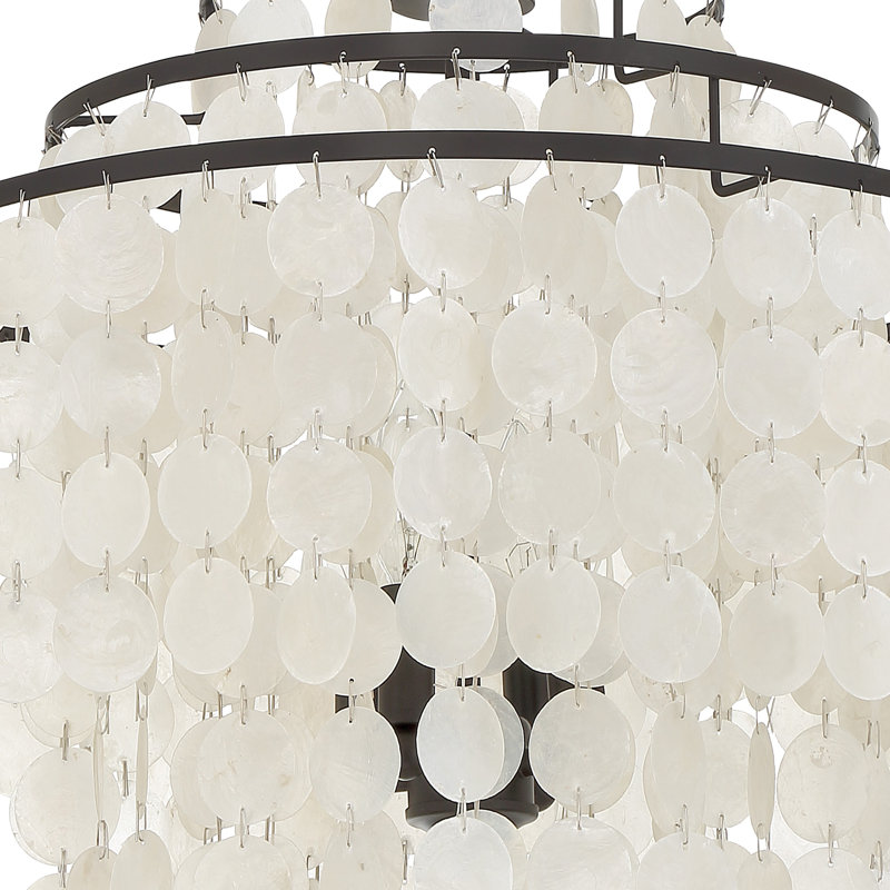 Brielle Capiz Shell 4 Light Bronze Chandelier