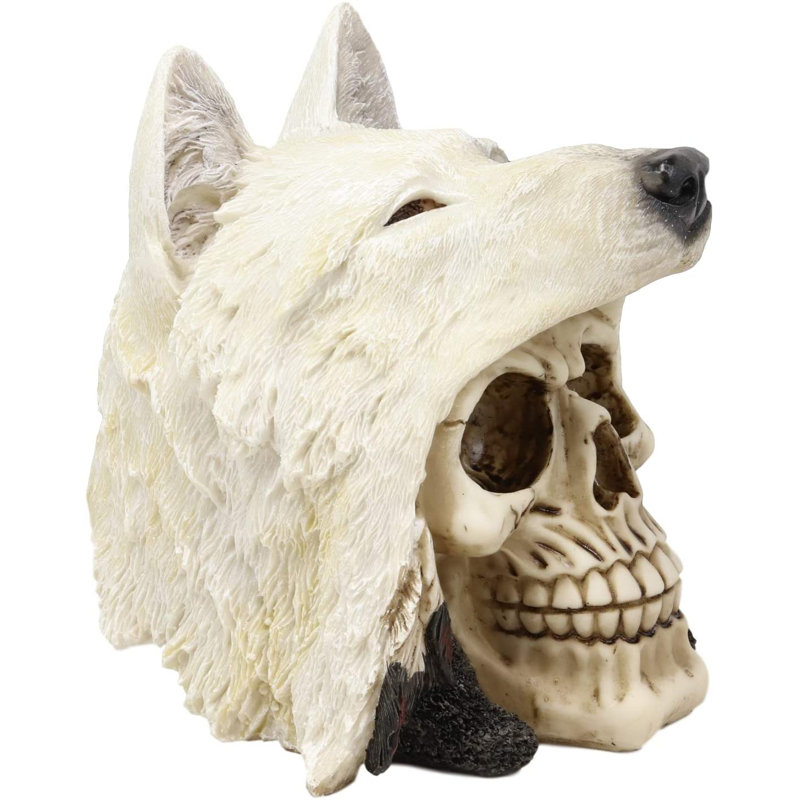 Figurine de crâne de loup solitaire Anarsja