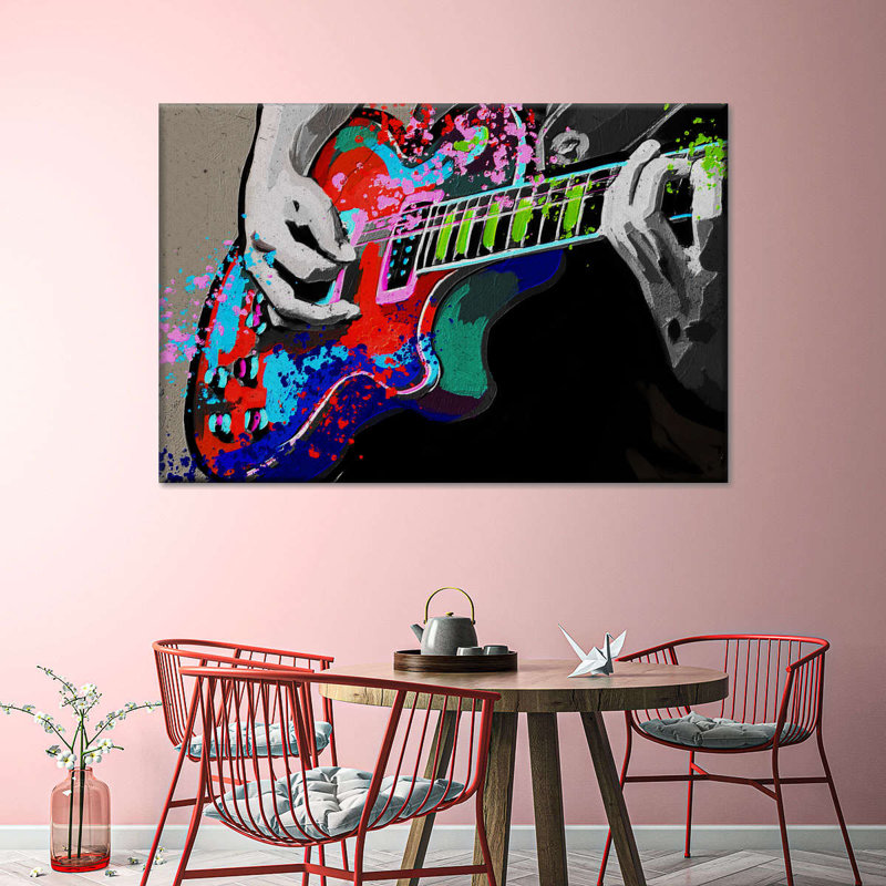 " Colorful Guitar " by Harper D., 45" H x 30" W x 1.25" D