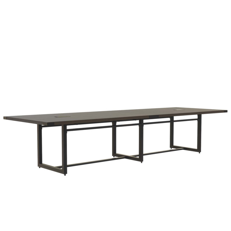 Table de conférence rectangulaire Mirella, H 29,5 po x L 144 po x P 47,25 po, Noir, Tabac du Sud