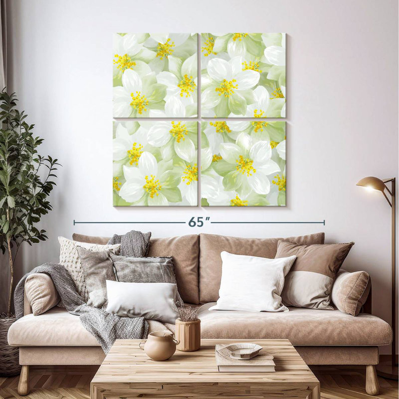 Harnek White Jasmine Flowers, 45" H x 45" W