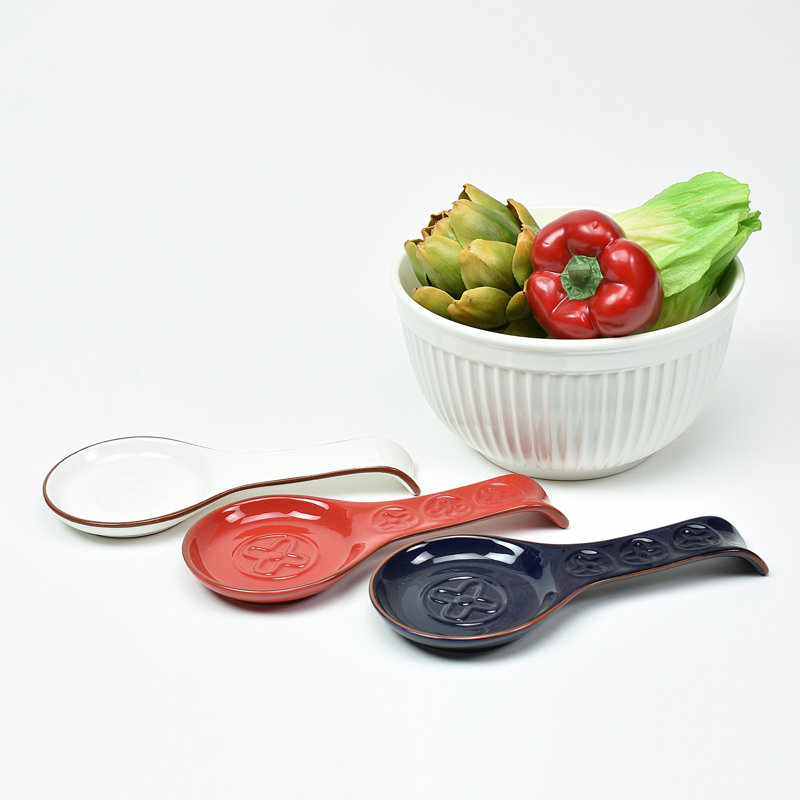 Ceramic / Porcelain Round Spoon Rest, Navy Blue