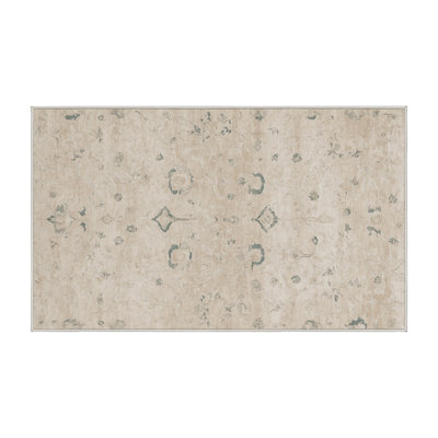 Machine Washable Beige Area Rug GSIX03668