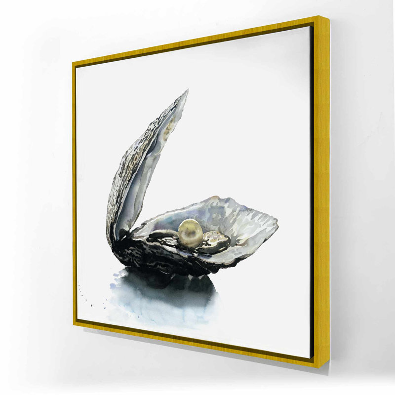 Toile encadrée perle huître | Décoration marine bord de mer