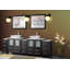 Ensemble de meuble-lavabo autoportant à double cuve 96 "avec plateau en marbre et miroirs assortis Ravenna-27042734