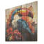 Toucans tropicaux bleus et rouges - animal toucan sur bois-146957029