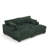 3 - Piece Upholstered Green Faux Rabbit Fur Flannel Reversible Modular Sofa Living Room Sectional Couch with Ottoman-1401125648-1401125663