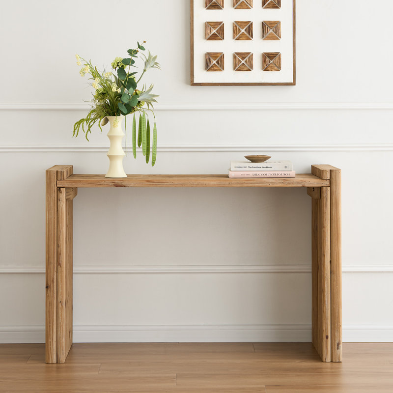 Table console en bois massif recyclé de 46 pouces de large