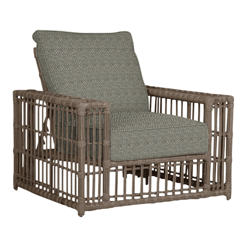 Newport Patio Chair with Cushions, Welt, Intermix Bark, Newport #66 Burlap