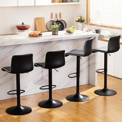 Tabouret de bar rotatif à hauteur réglable avec structure en métal
