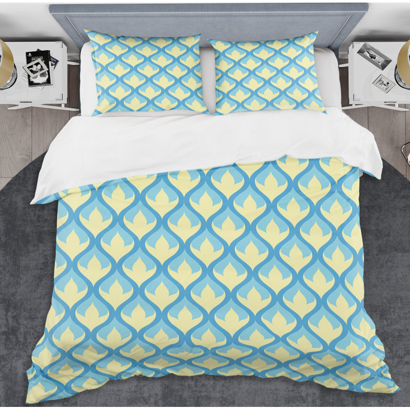 Retro Art Deco - Mid century bedding set - Modern Mid-century Bed cover set, King Duvet Cover + 2 Shams
