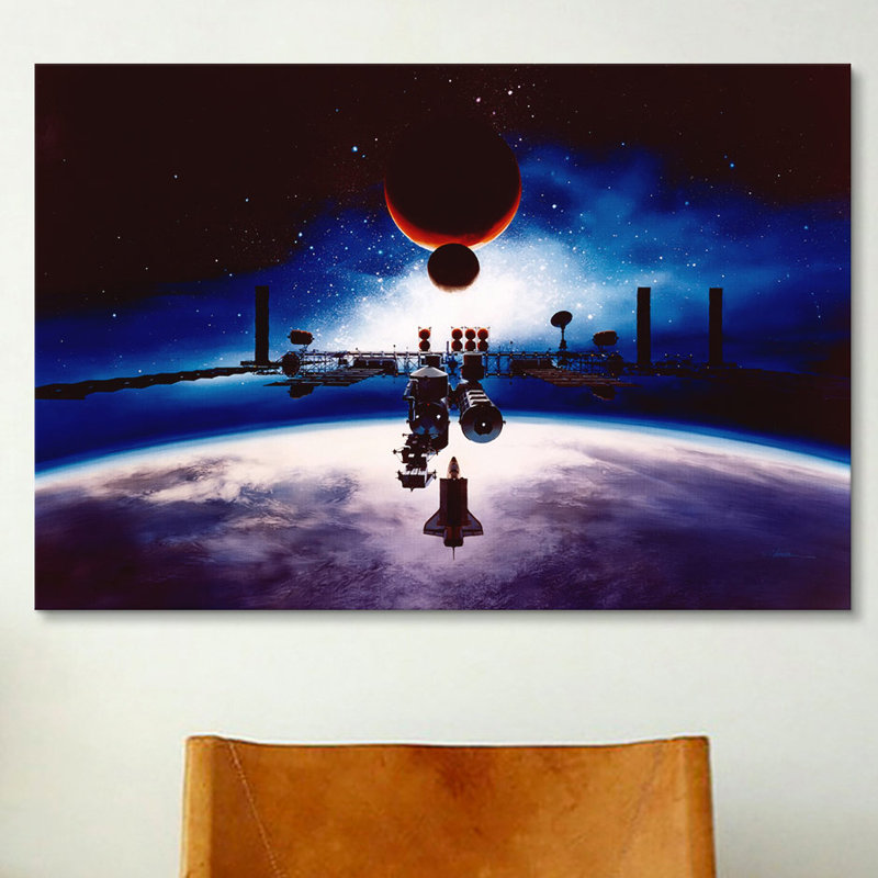 "Astronomie et espace destiné au soleil", impression sur toile, H 18 po x l 26 po x P 1,5 po, Toile tendue, Pas de tapis