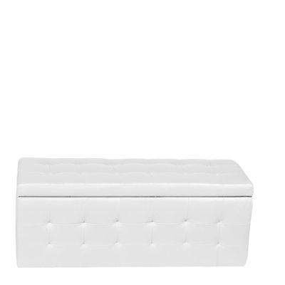 Discusin 140cm Wide Faux Leather Rectangle Solid Colour Ottoman with Storage