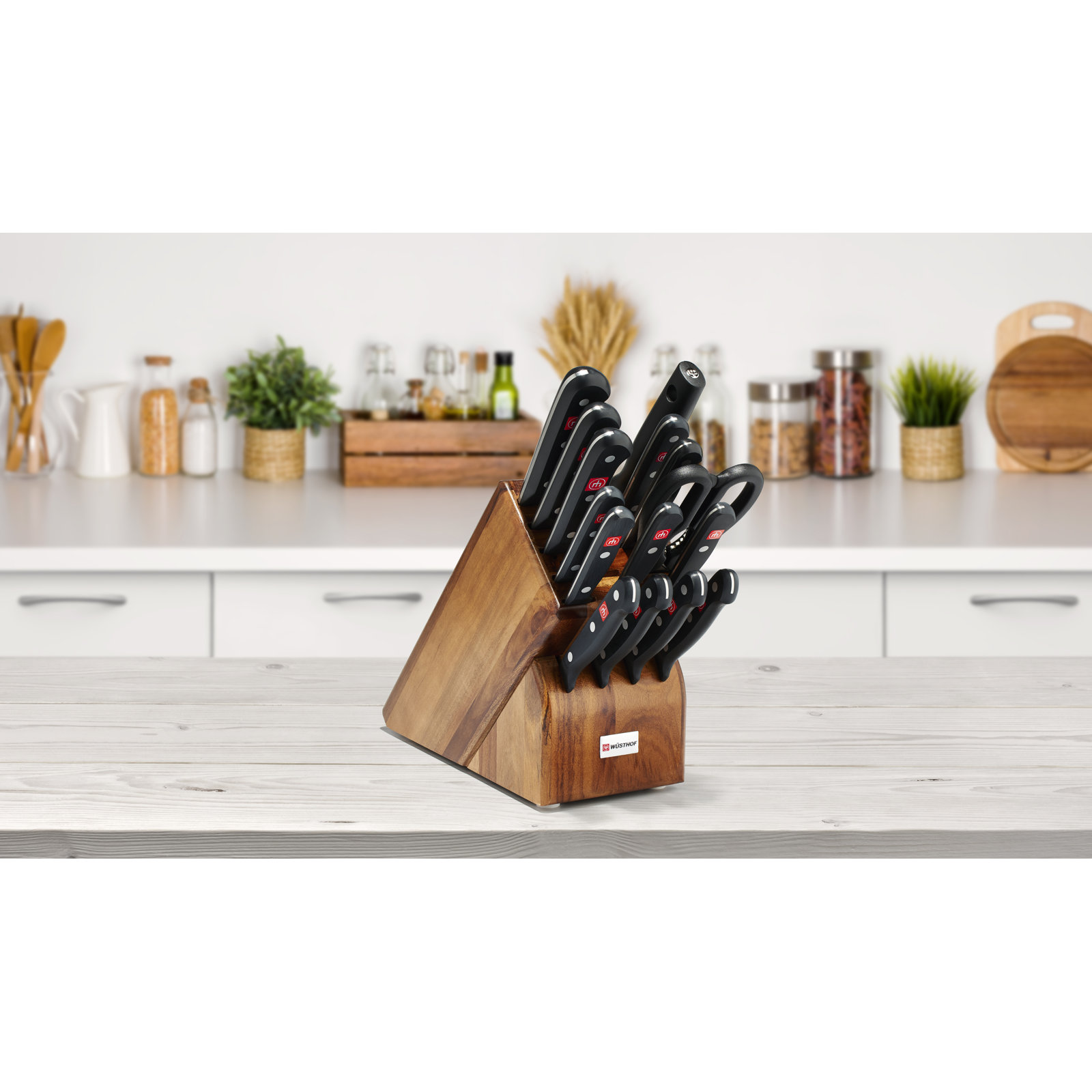 Wusthof Gourmet 16 Piece Knife Block Set, Acacia