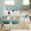 Holiday - Fauteuil empilable moderne en plastique 4 pièces pour une utilisation intérieure / extérieure - Dossier ergonomique à lattes, matériau PP toutes saisons, bleu ciel clair - patio, balcon, café-518754462