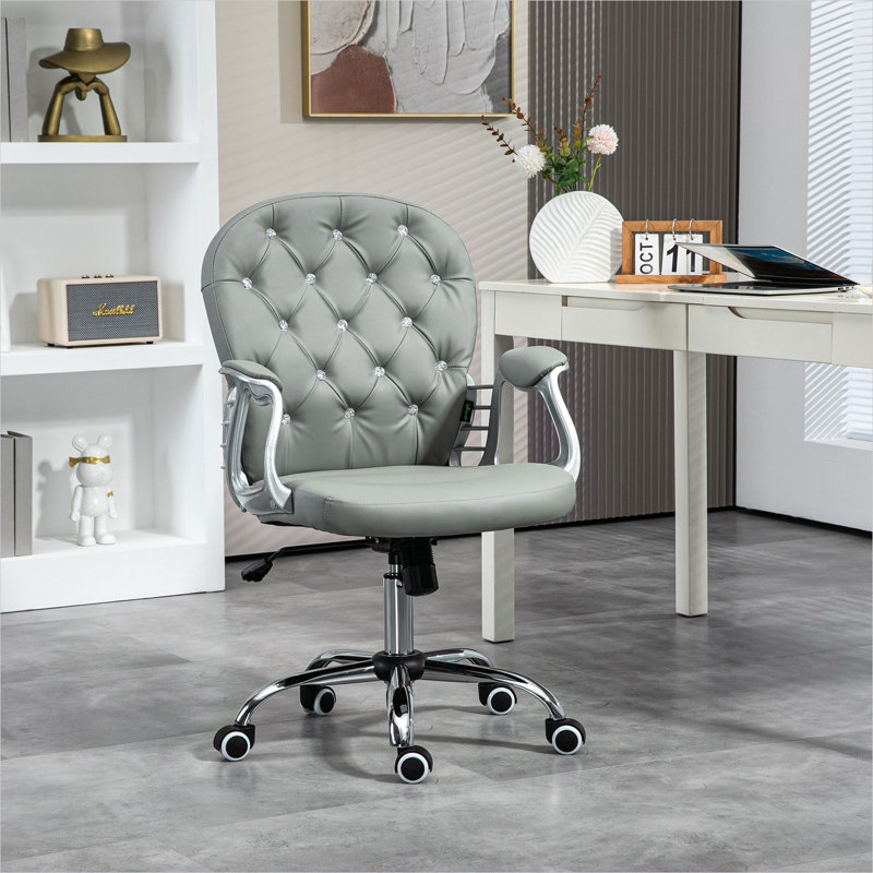 Bureau réglable réglable en similicuir de 23,5 po x 23,8 po x 40,5 po avec siège pivotant