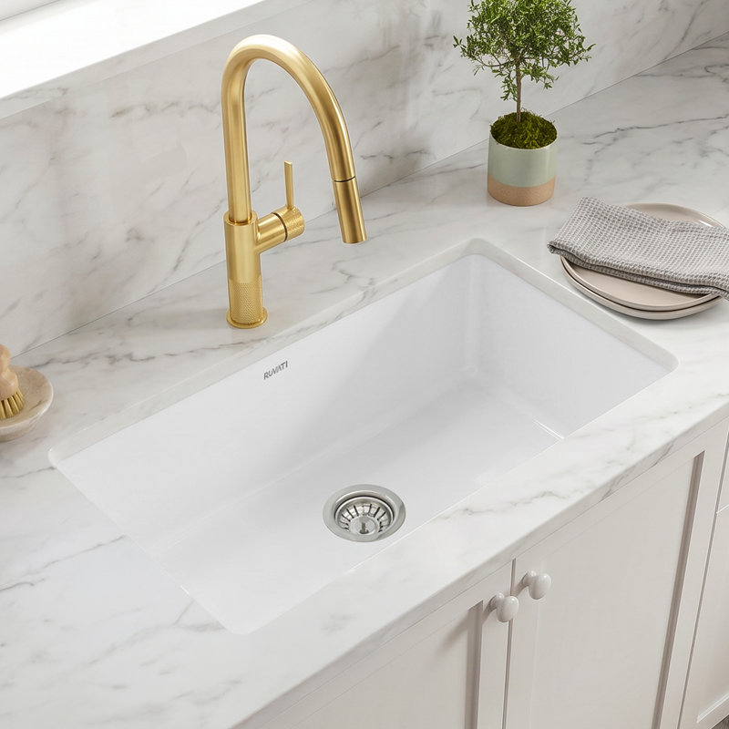 Fiamma 30" L x 18" W Drop-In Kitchen Sink, 30 inch