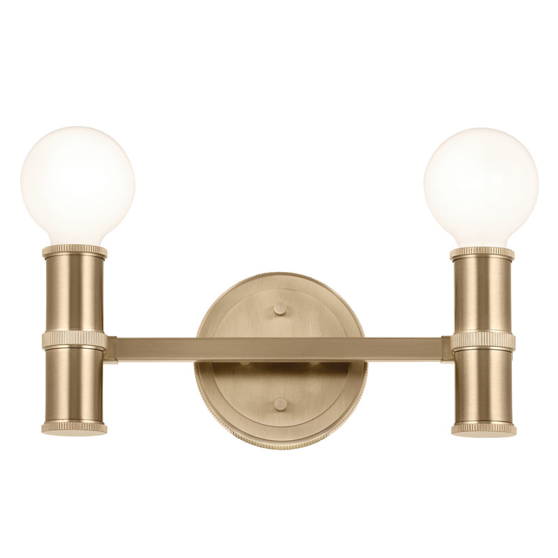 Gefferie 2-Light Champagne Bronze Vanity Light, Champagne Bronze