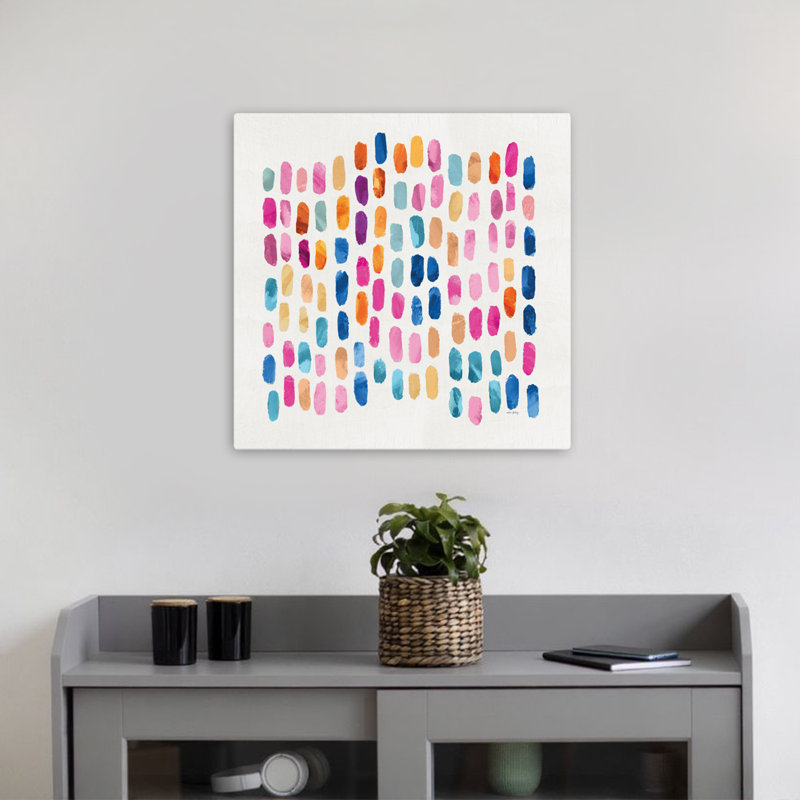 Dabs of Color Contemporary Abstract Dot Abstract Art, H 18 po x l 18 po