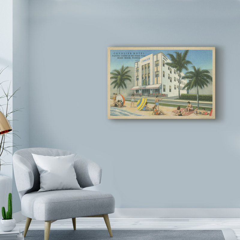 « miami beach ii », reproduction d’impression sur toile tendue, H 22 po x l 32 po x P 2 po