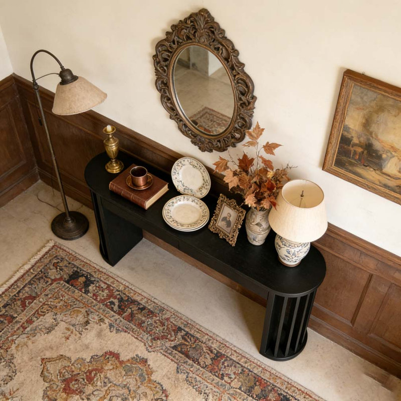 59-inch Long Console Table, Black
