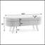 Banc de rangement ovale avec pieds en métal-1279409476