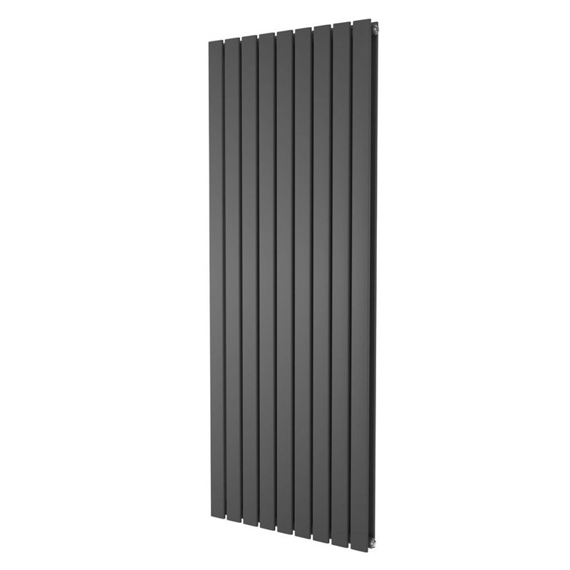 Peter Vertical Flat Double Panel Radiator, Grey, 1600mm H x 610mm W
