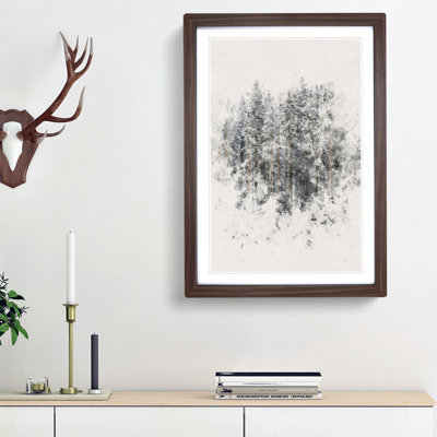 View of a Winter Forest - Picture Frame Painting Print
